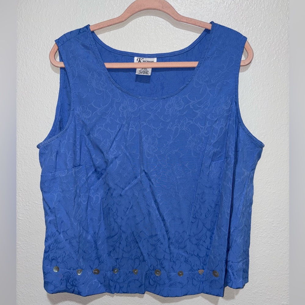 Women's Chic Blue Patterned Tank Top